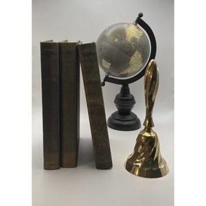 Vintage Collectible Handheld Solid Brass with Swirl Design Bell